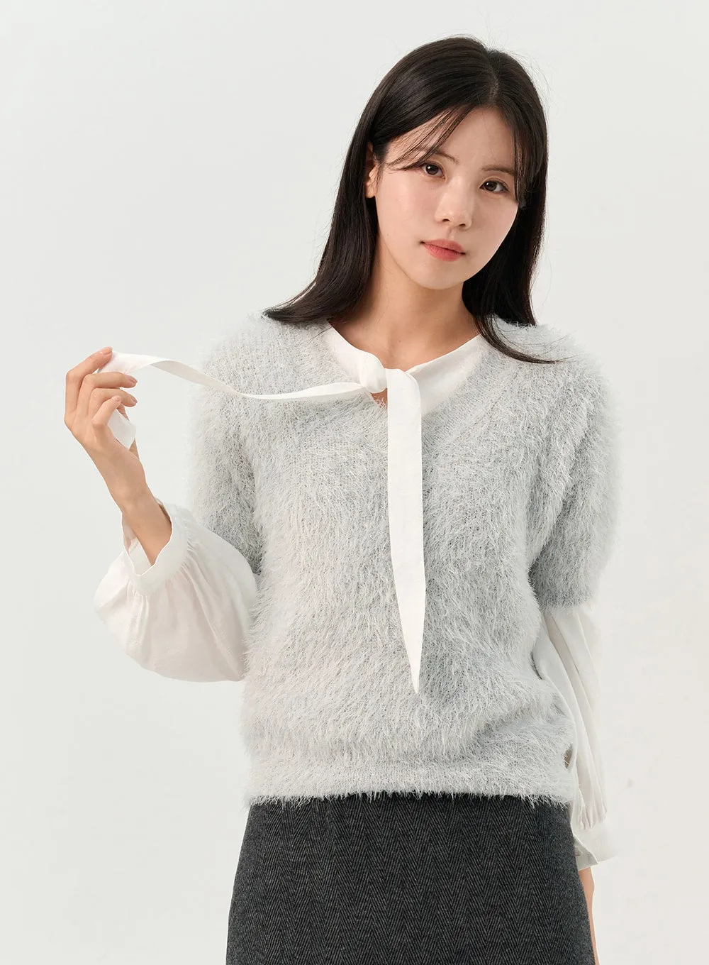 Boucle Short Sleeve Sweater OO327