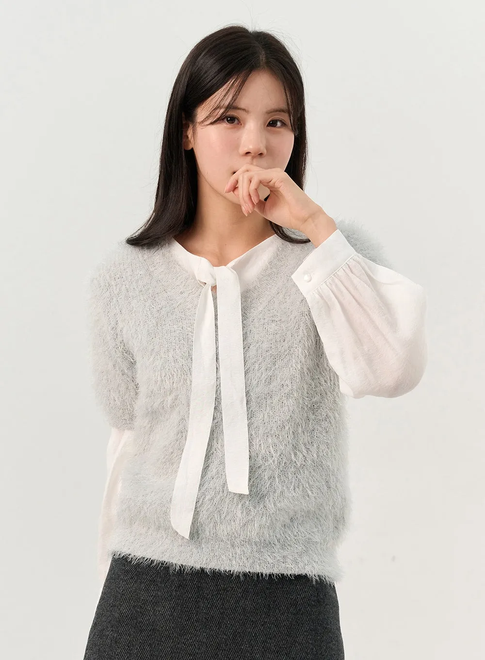 Boucle Short Sleeve Sweater OO327