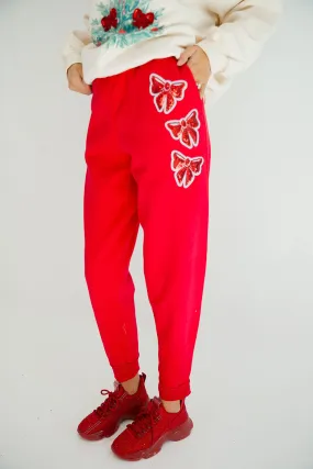 BOW SEASON RED JOGGERS