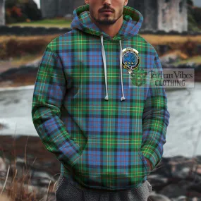 Bowie Ancient Tartan Cotton Hoodie with Family Crest