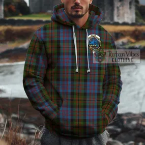 Bowie Tartan Cotton Hoodie with Family Crest