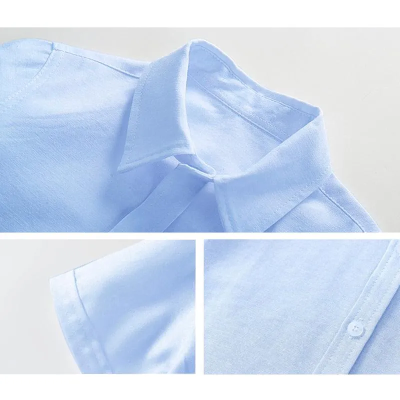 Boys' Premium Short Sleeve Blue Dress Shirt