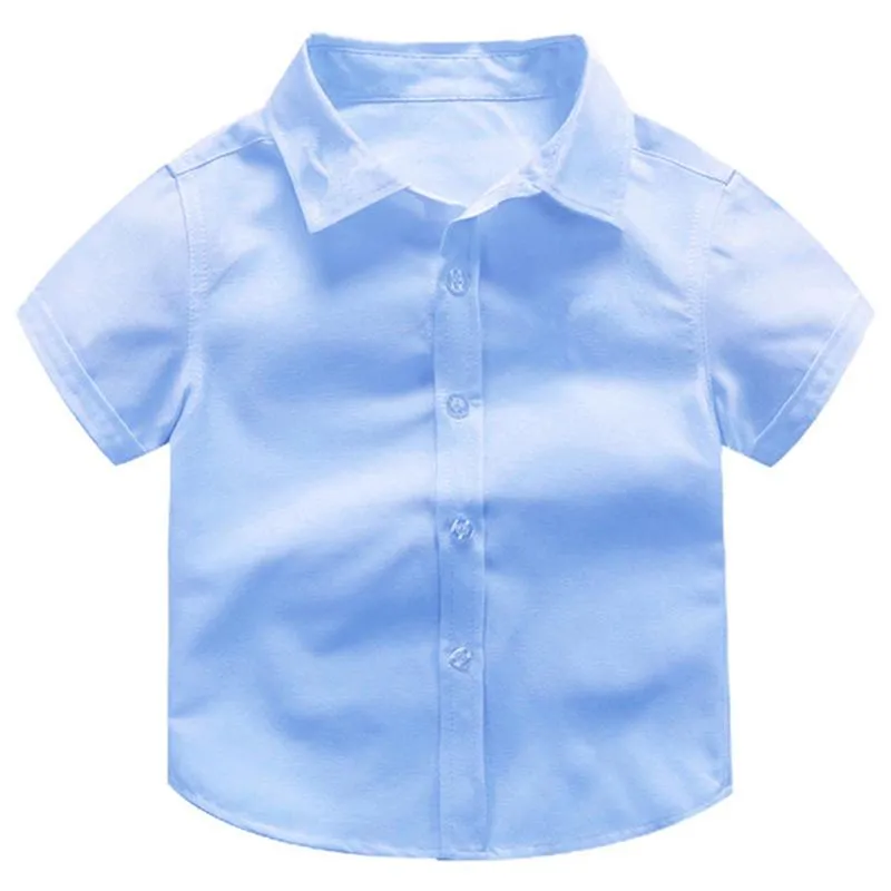 Boys' Premium Short Sleeve Blue Dress Shirt