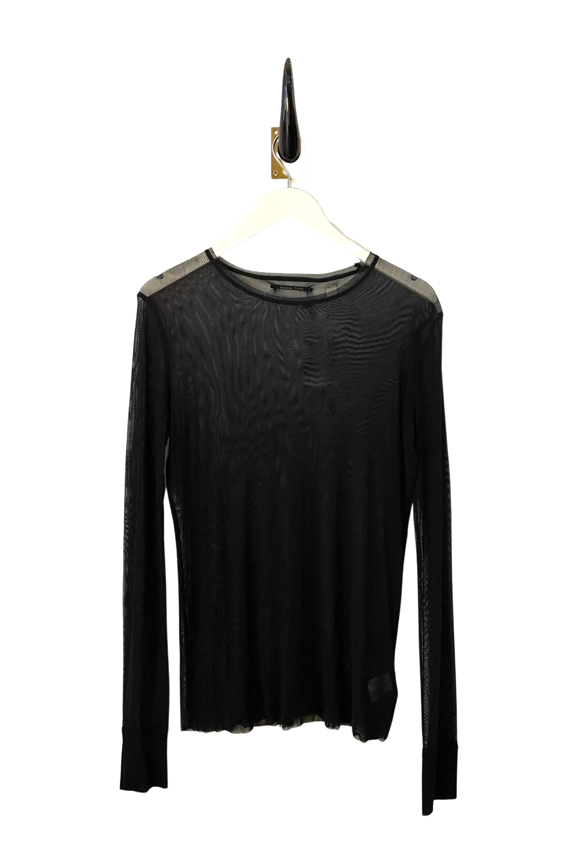 Brazeau Tricot Longsleeve Silk Tulle T - Black