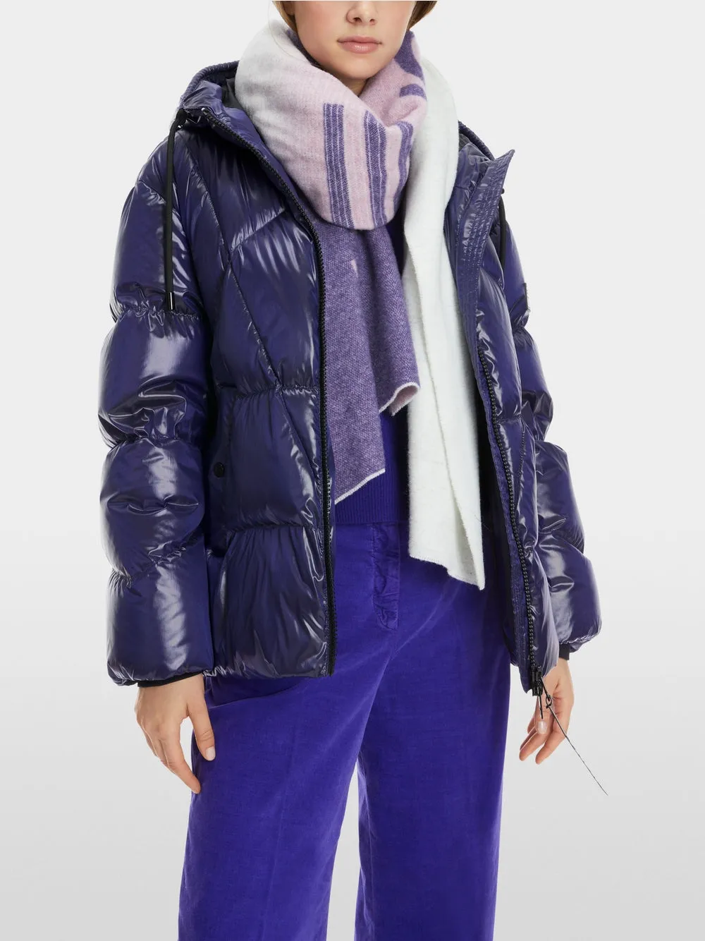 Bright Violet Hooded Puffer Jacket