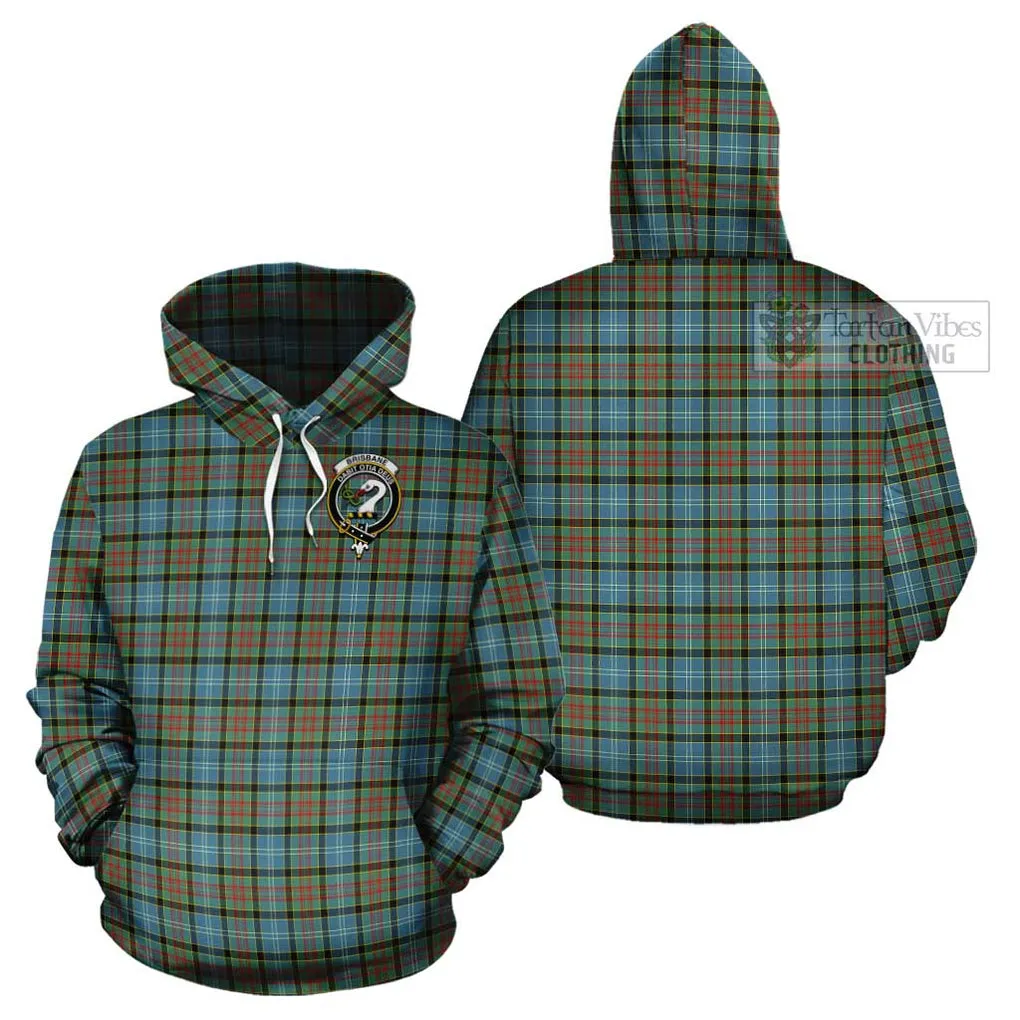 Brisbane Tartan Cotton Hoodie with Family Crest