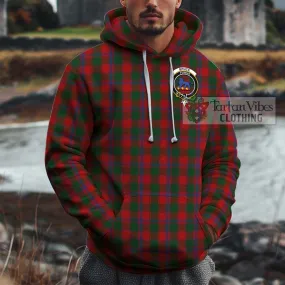 Bruce Old Tartan Cotton Hoodie with Family Crest