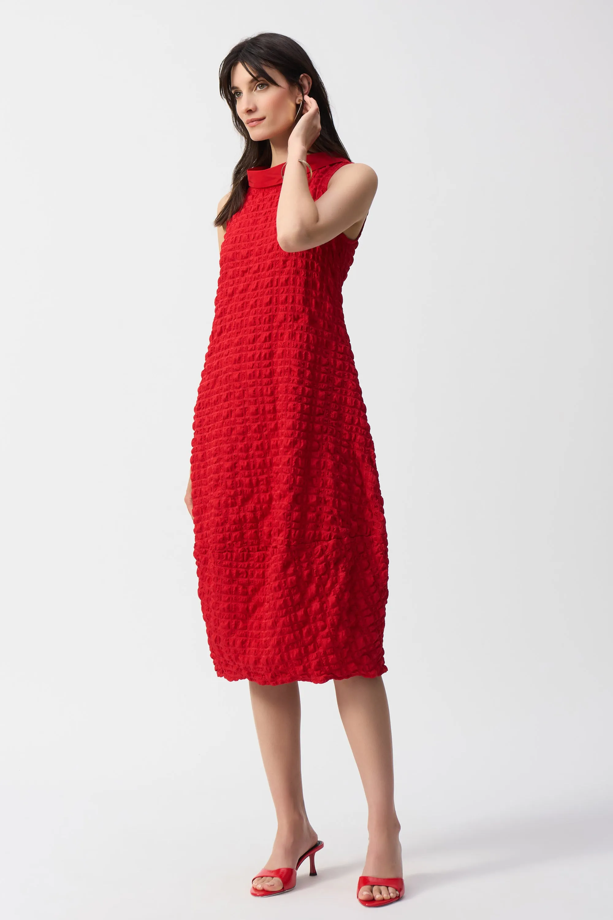 BUBBLE TEXTURED COCOON DRESS