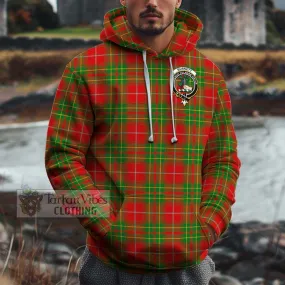 Burnett Tartan Cotton Hoodie with Family Crest