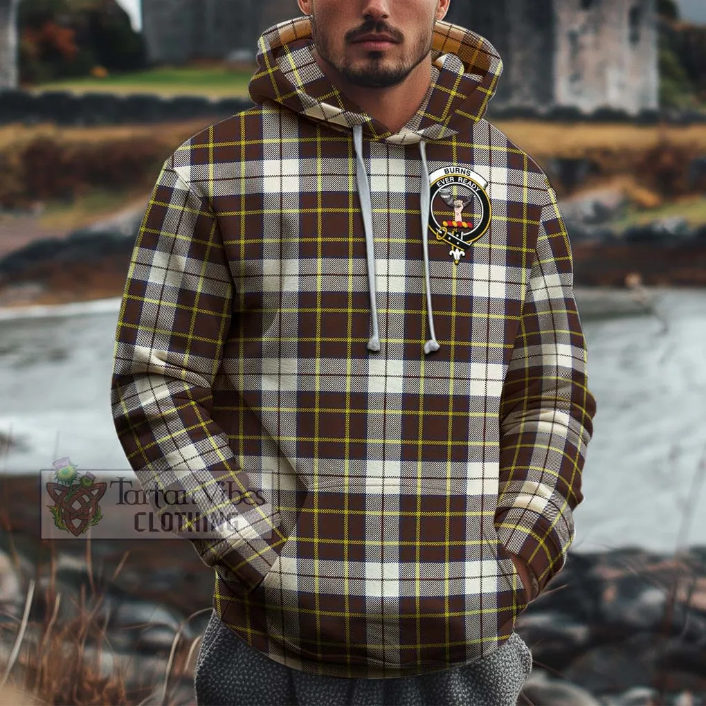 Burns Battalion Weathered Tartan Cotton Hoodie with Family Crest