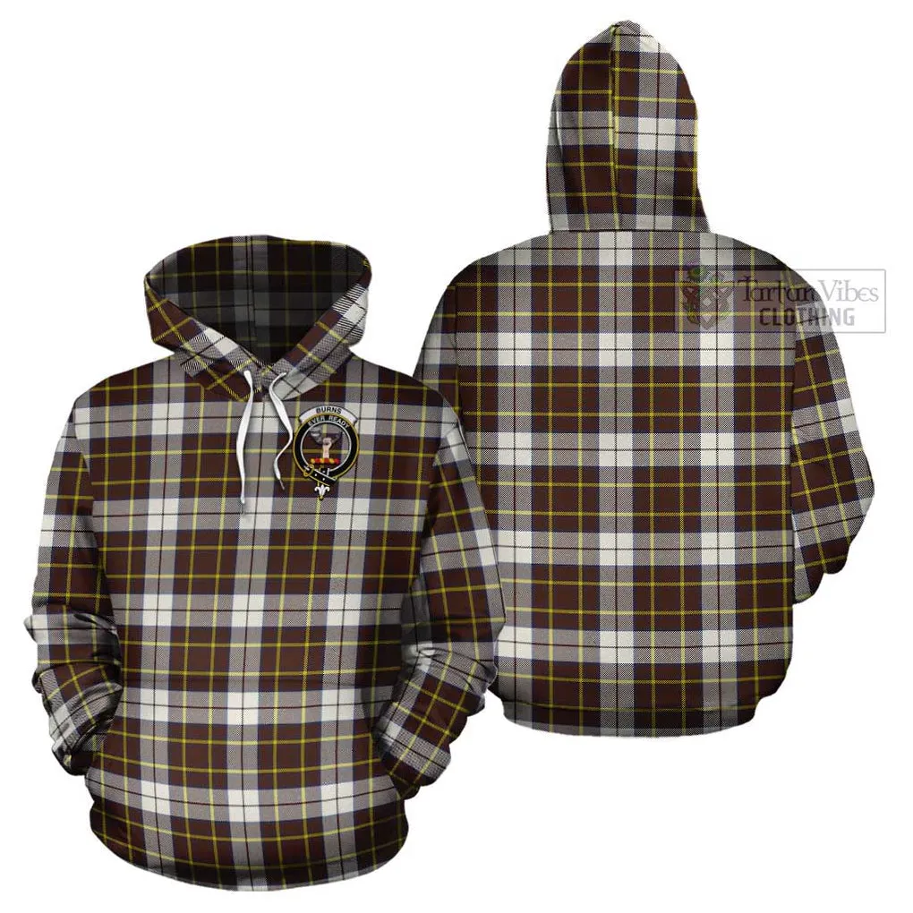 Burns Battalion Weathered Tartan Cotton Hoodie with Family Crest