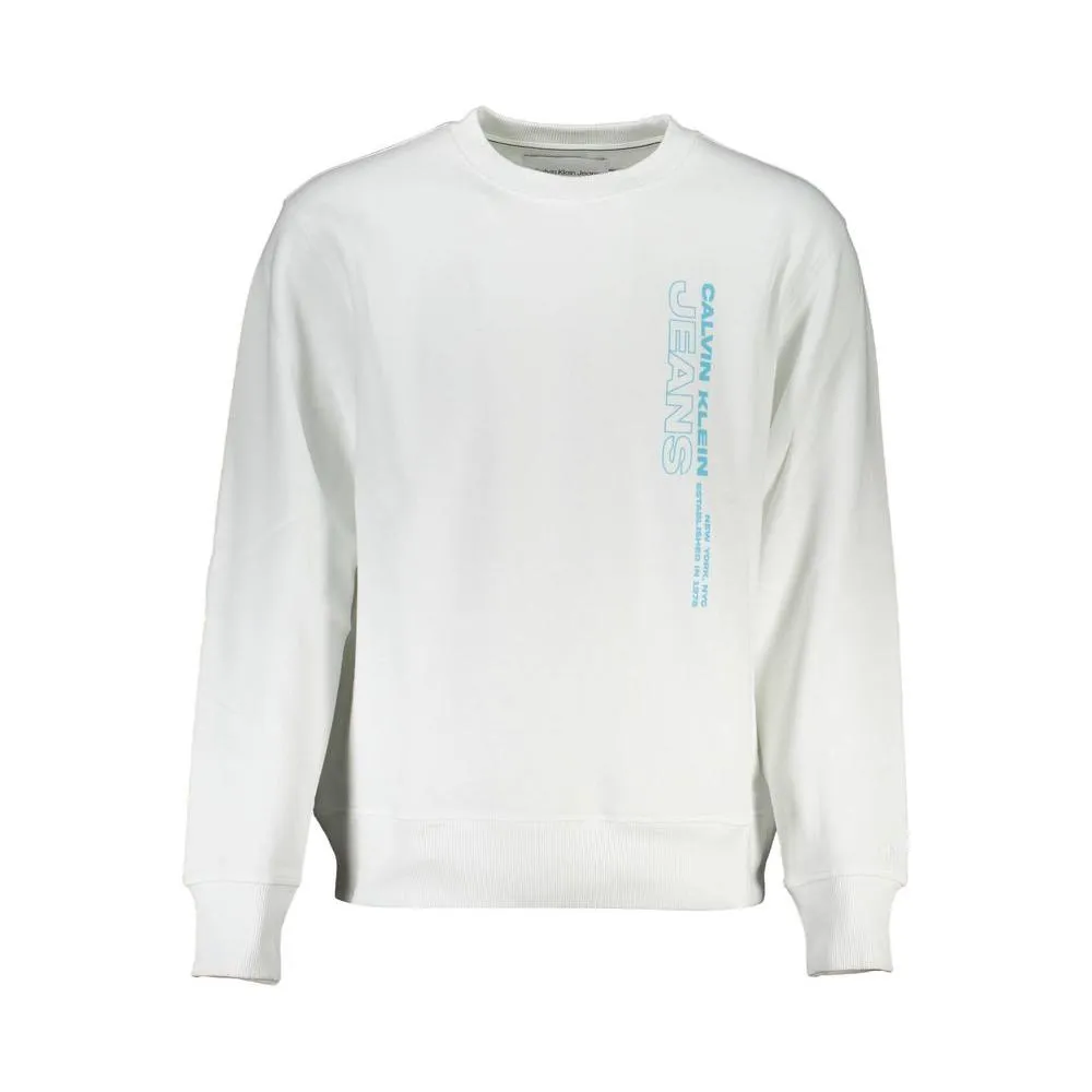 Calvin Klein Crisp White Crew Neck Cotton-Blend Sweater