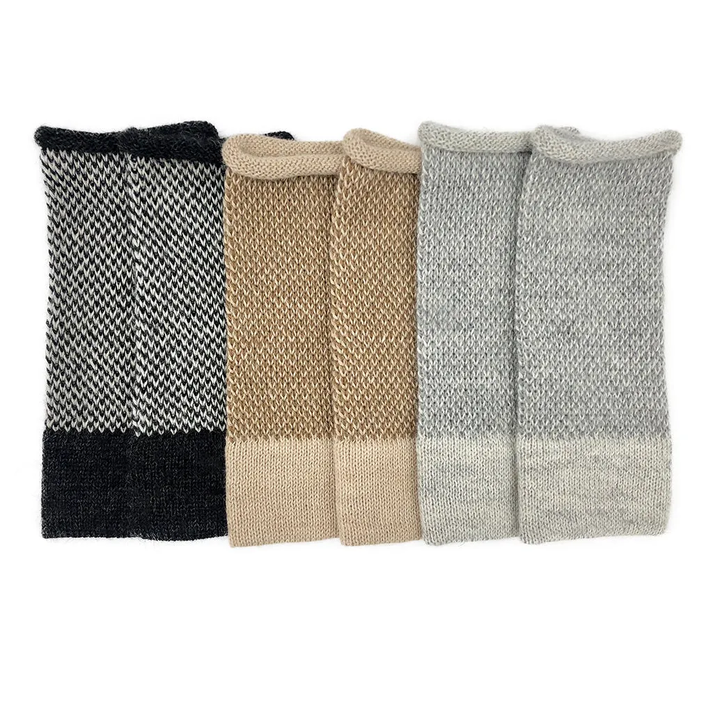 Camel Interwoven Alpaca Gloves by SLATE   SALT