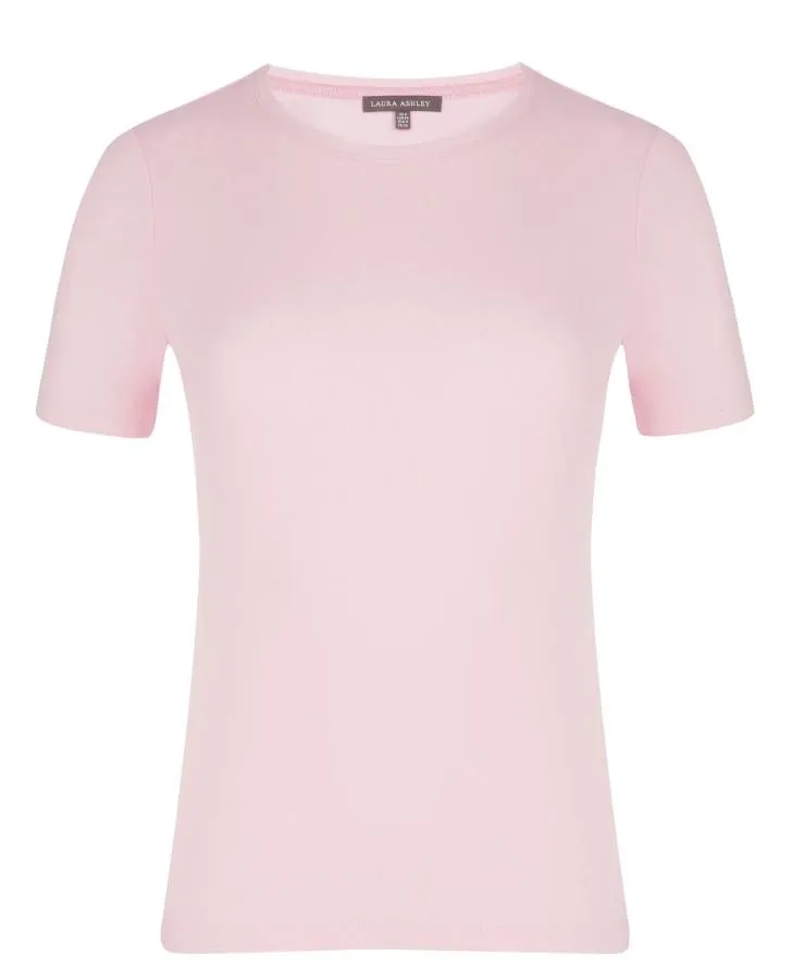 Camellia Pink Perfect Crew Neck Tee Shirt