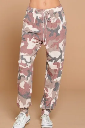 Camo Army Printed French Terry Casual Loungewear Joggers