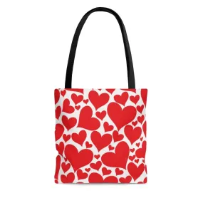 Canvas Tote Bag / Love Red Hearts - B174269