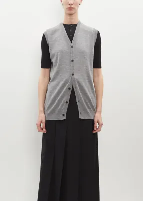 Cashmere Hard Twist Knit Long Vest