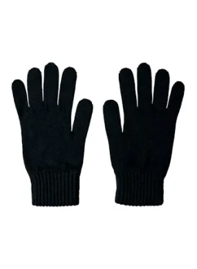 Cashmere Jersey Gloves in Black