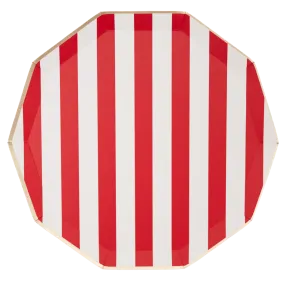 CHERRY RED SIGNATURE CABANA STRIPE PLATES