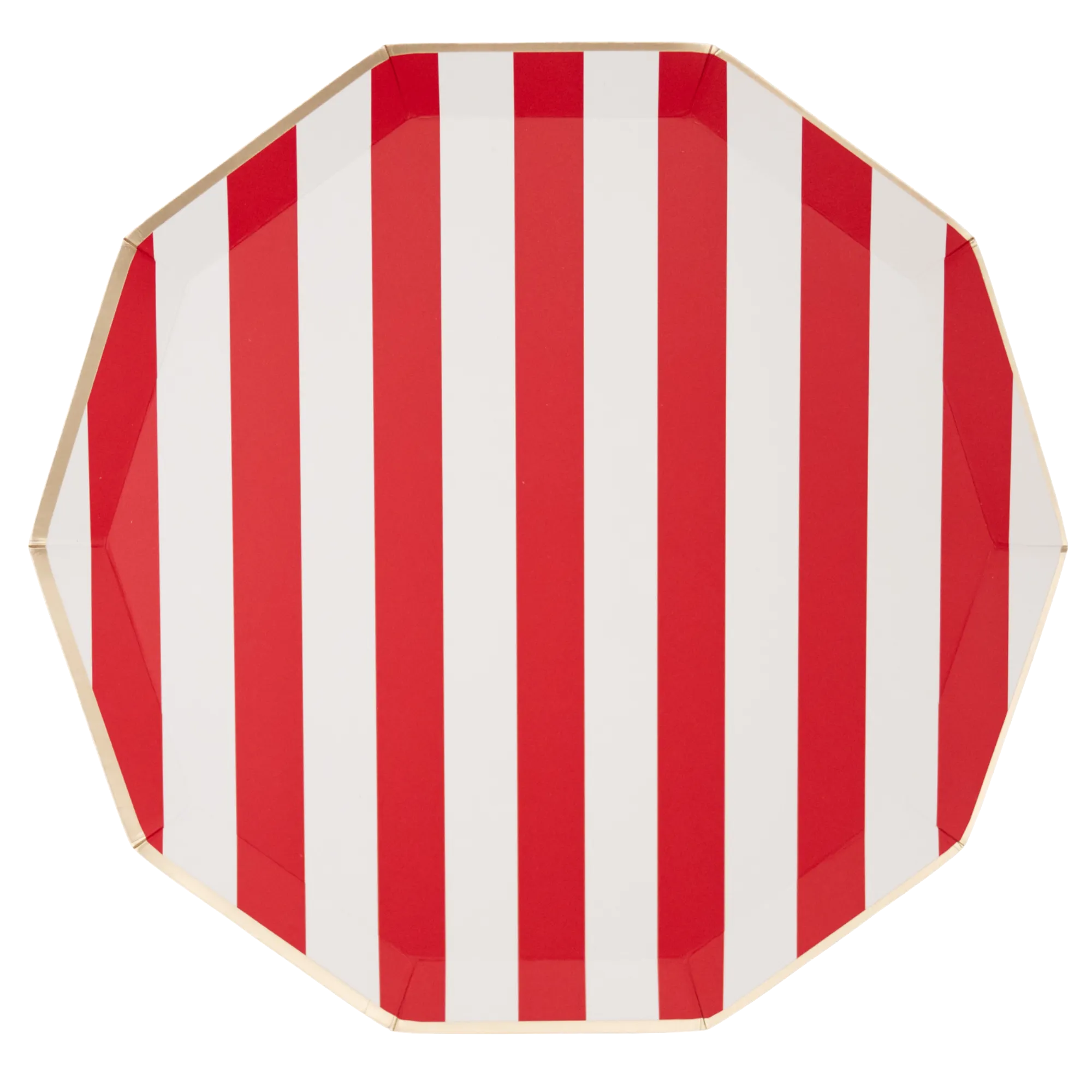 CHERRY RED SIGNATURE CABANA STRIPE PLATES