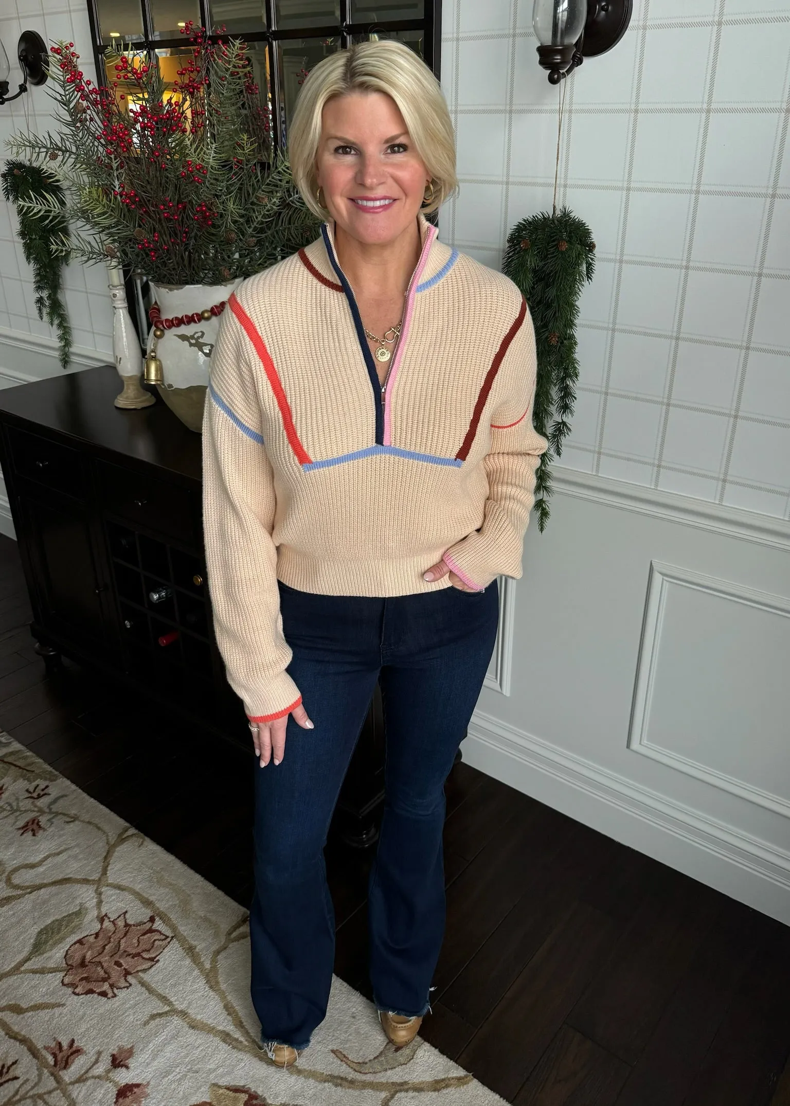 Colorline Half Zip Sweater