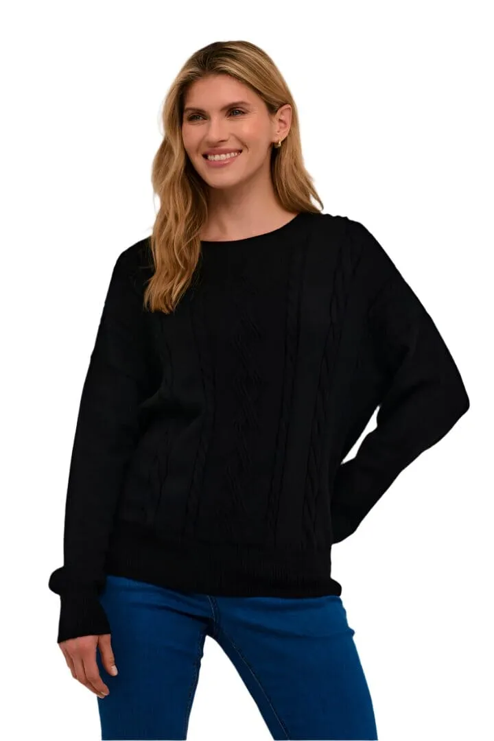 CREW NECK BLACK  KNIT SWEATER