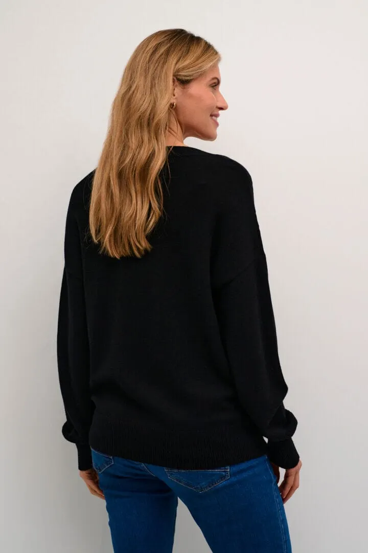 CREW NECK BLACK  KNIT SWEATER