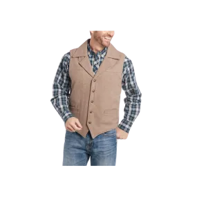 Cripple Creek Men's Wool Melton Collared Heather Oatmeal Vest