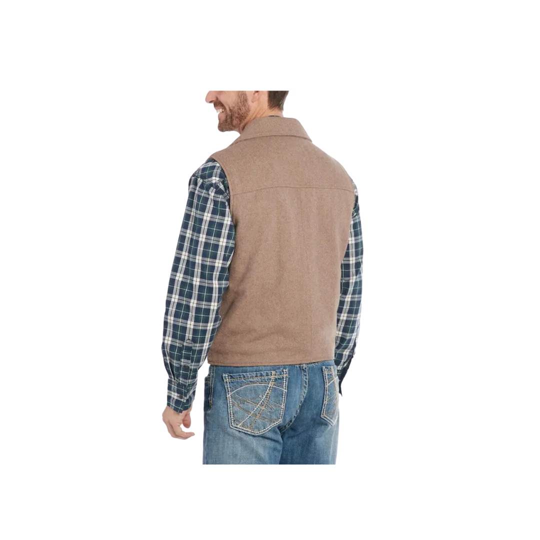 Cripple Creek Men's Wool Melton Collared Heather Oatmeal Vest