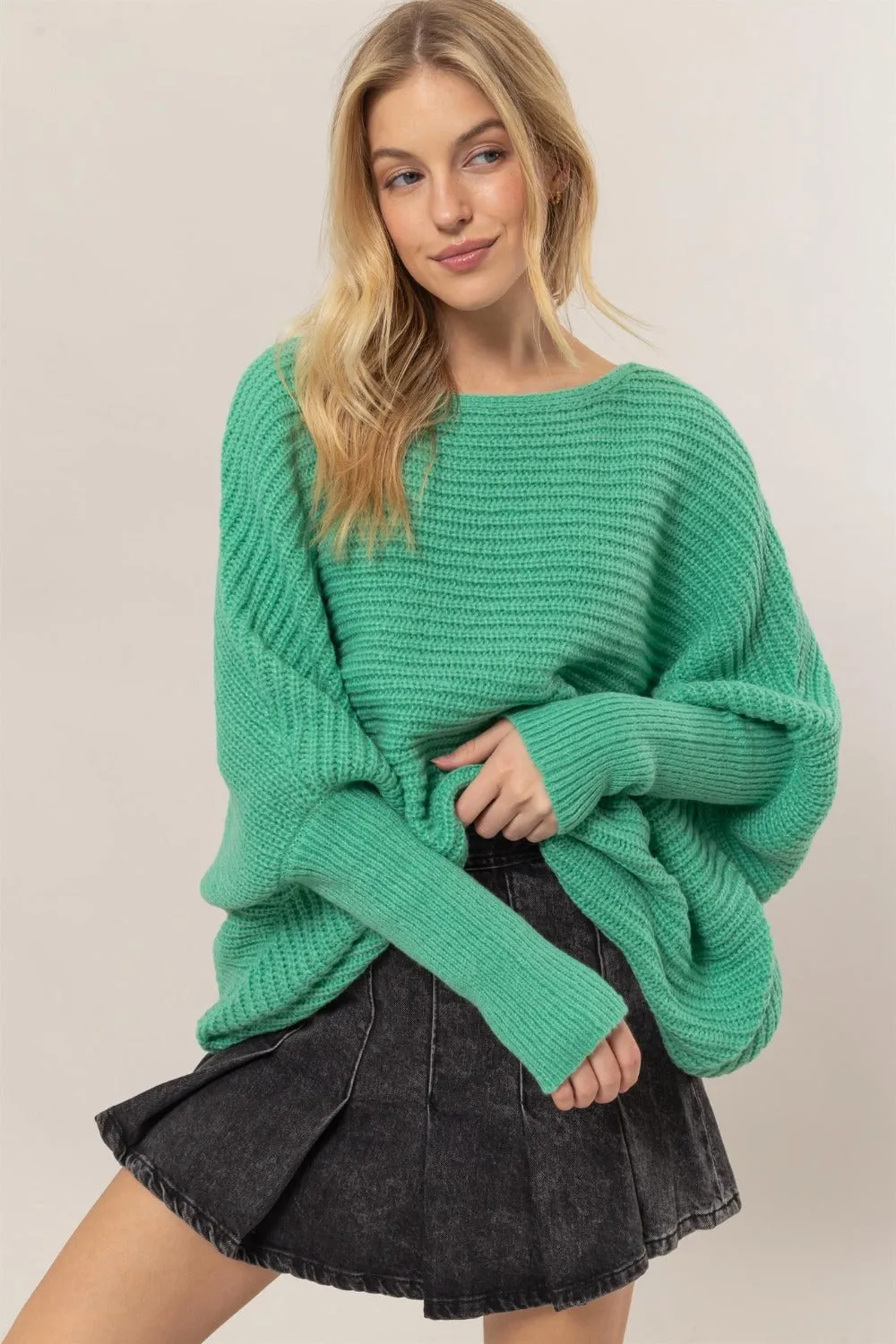 Dolman Sleeve Oversized Sweater