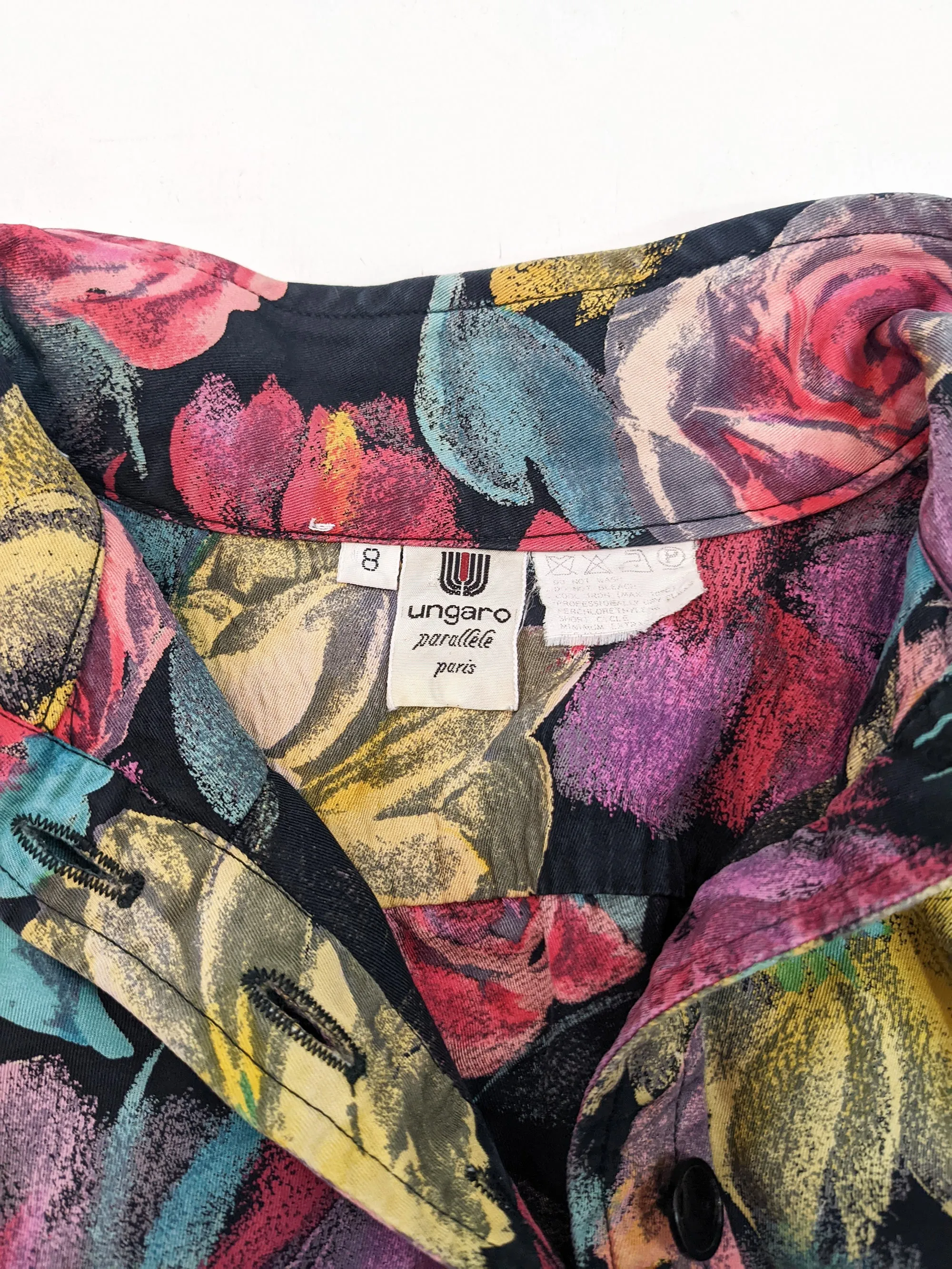 Emanuel Ungaro Vintage Floral Print Batwing Blouse, 1980s