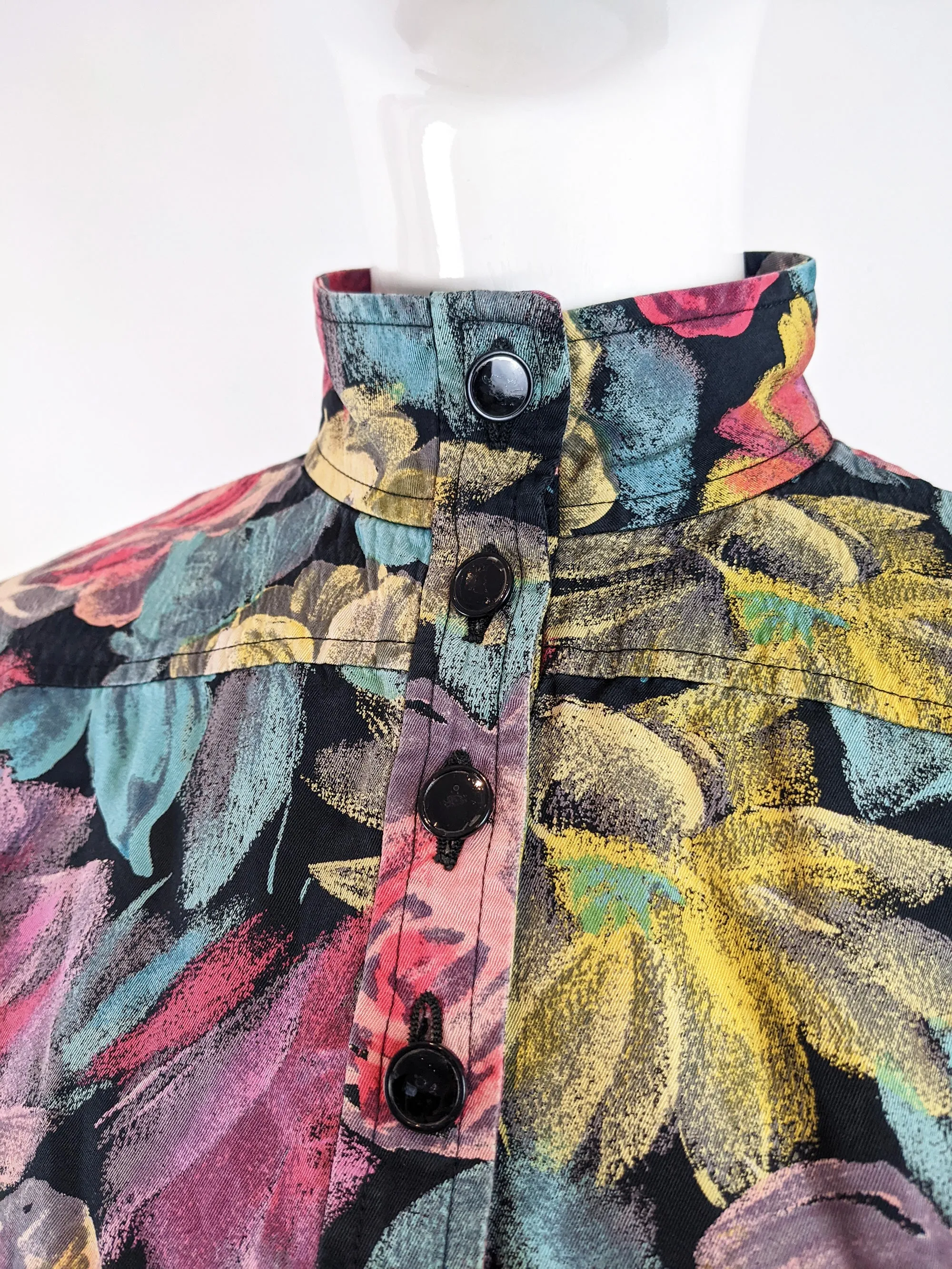 Emanuel Ungaro Vintage Floral Print Batwing Blouse, 1980s