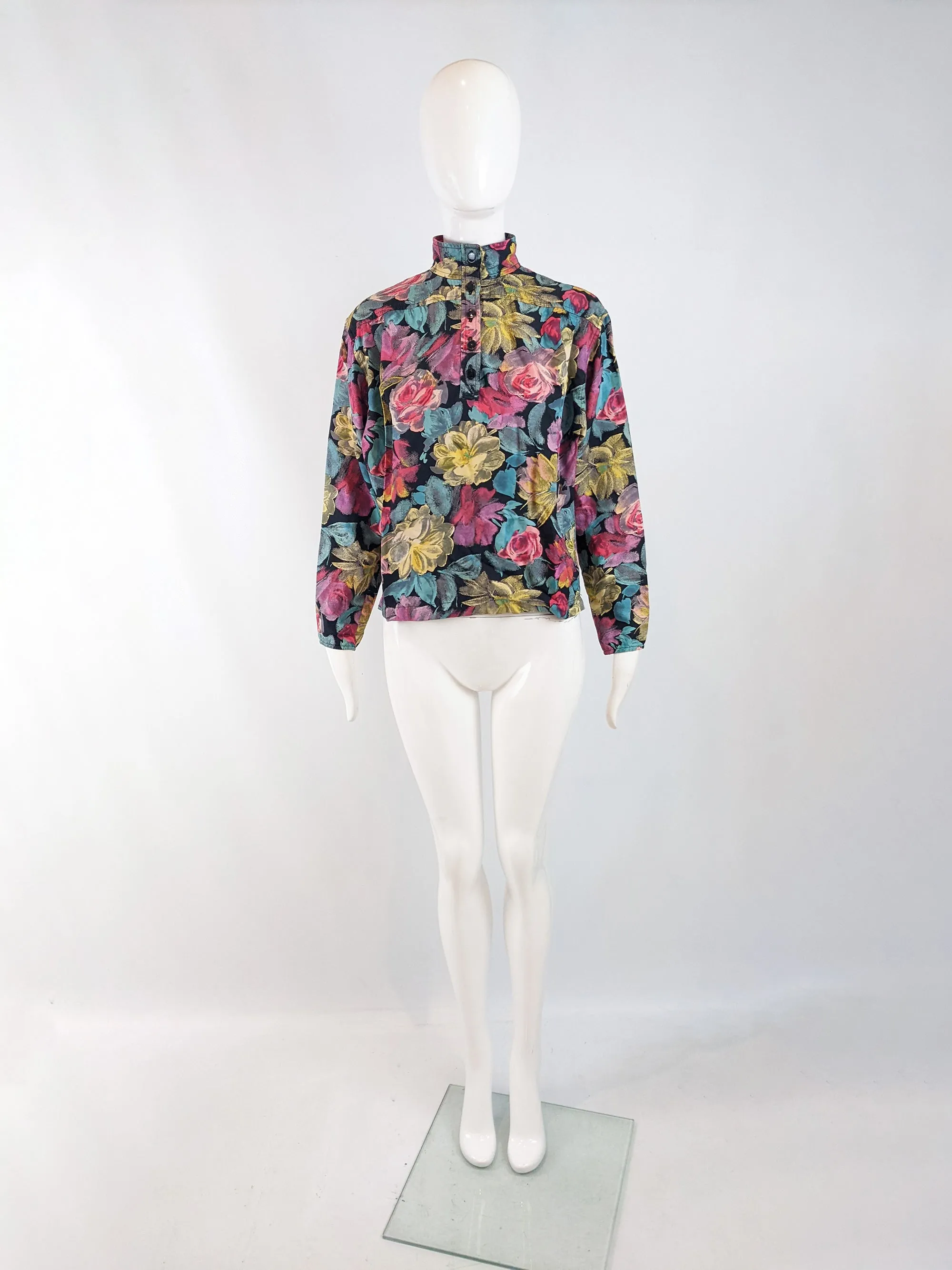 Emanuel Ungaro Vintage Floral Print Batwing Blouse, 1980s