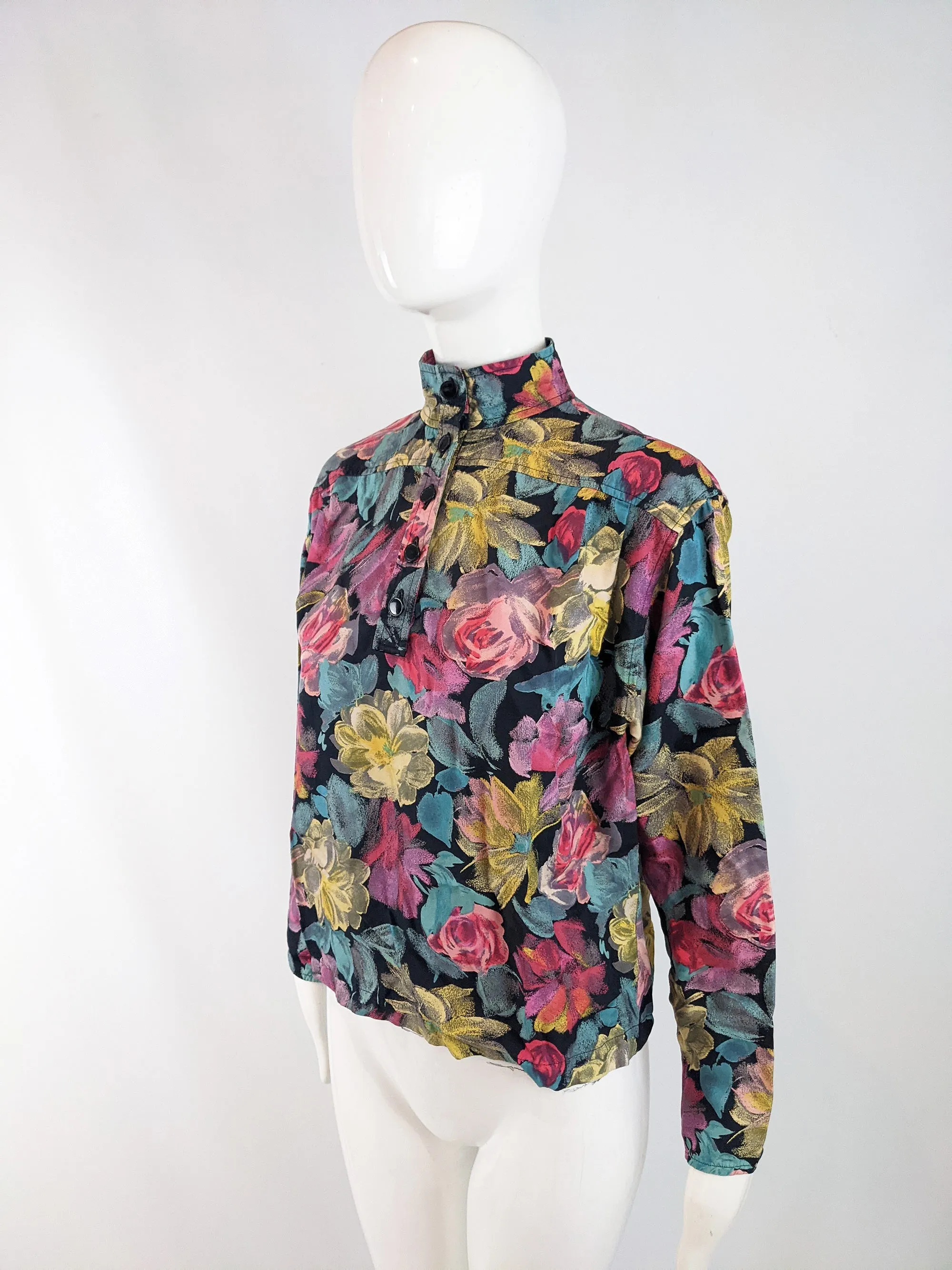 Emanuel Ungaro Vintage Floral Print Batwing Blouse, 1980s