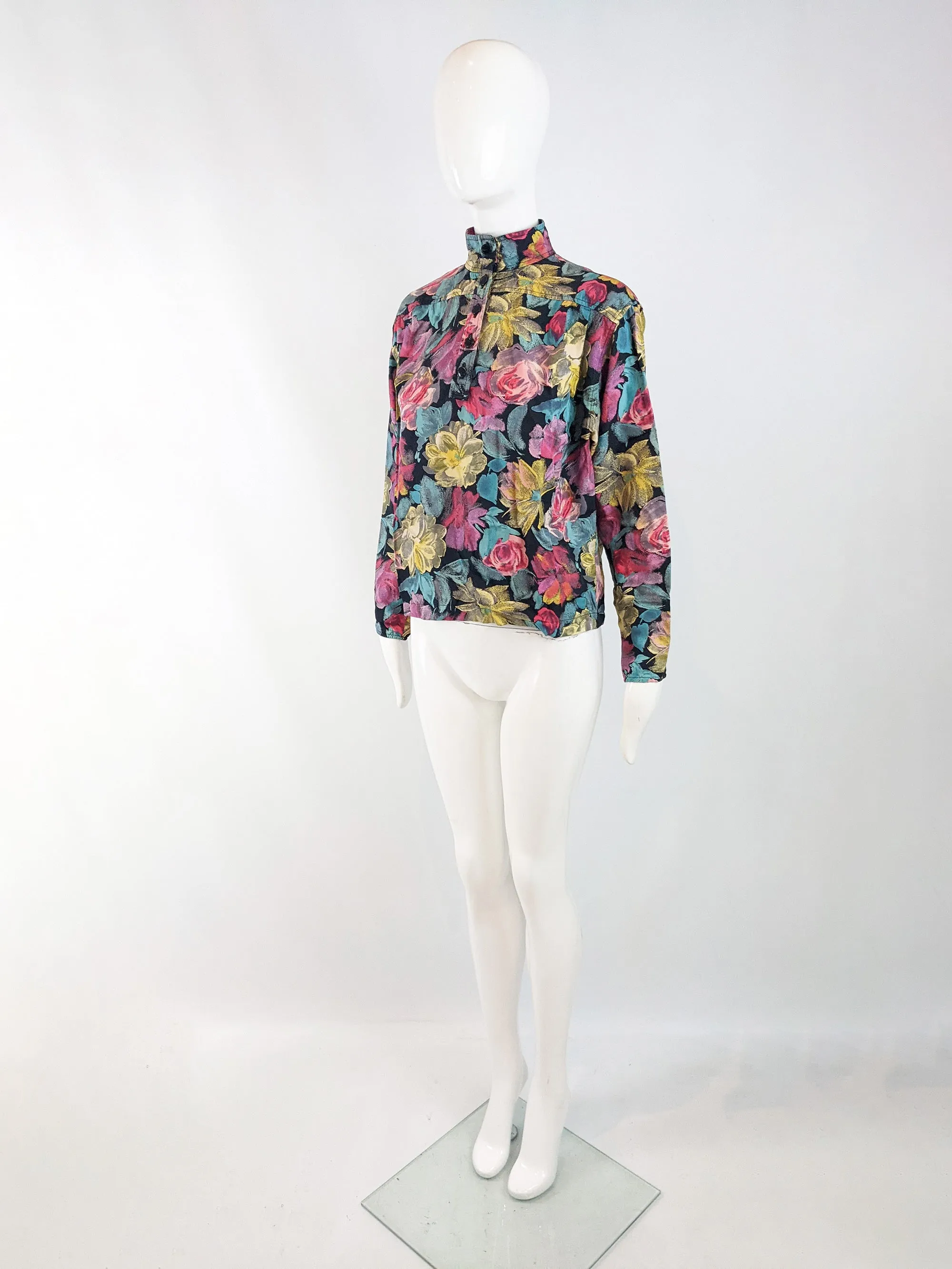 Emanuel Ungaro Vintage Floral Print Batwing Blouse, 1980s