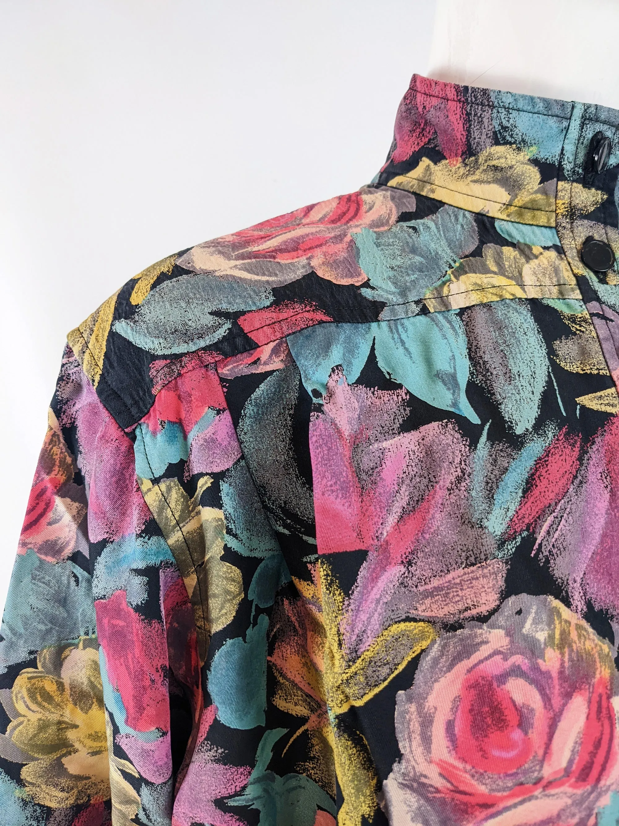 Emanuel Ungaro Vintage Floral Print Batwing Blouse, 1980s