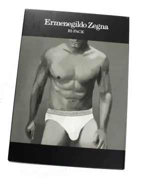 Ermenegildo Zegna Underwear Gray Stretch Cotton Midi Brief 2 Pack XXL BLACK FRIDAY SALE