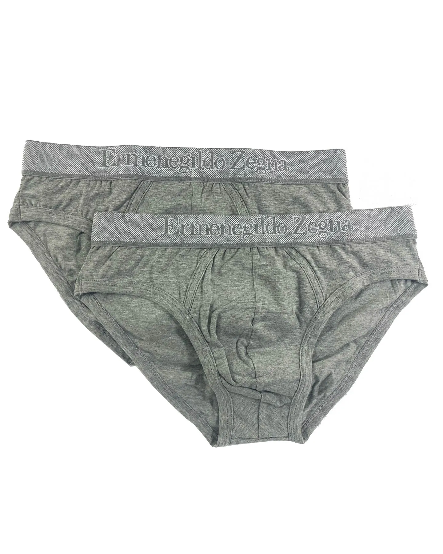 Ermenegildo Zegna Underwear Gray Stretch Cotton Midi Brief 2 Pack XXL BLACK FRIDAY SALE