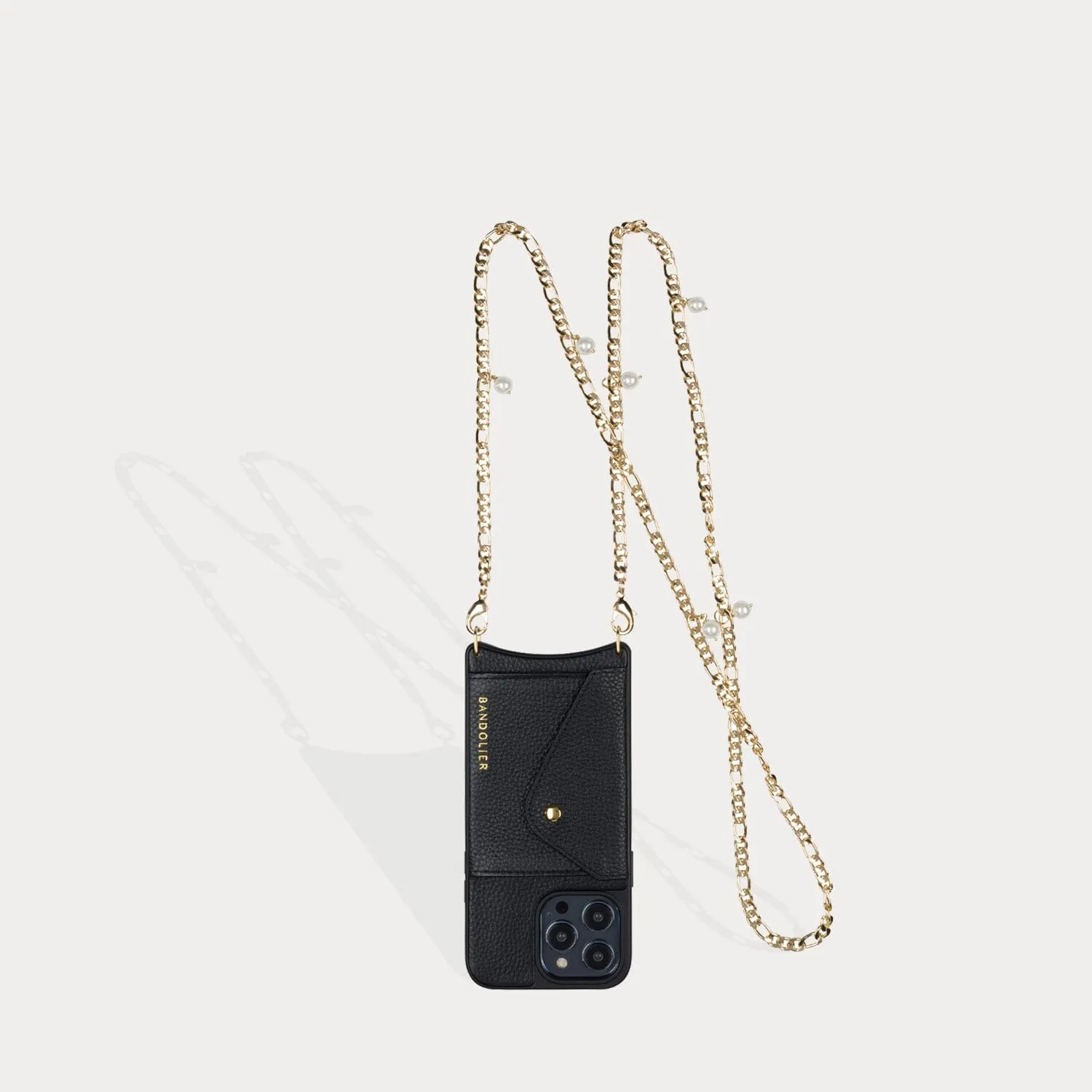 Estelle Pearl Crossbody Set - Black/Gold