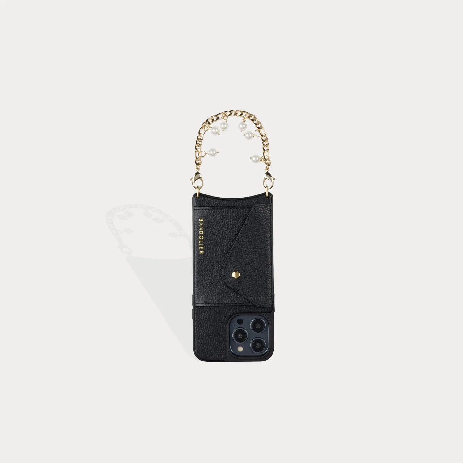 Estelle Pearl Crossbody Set - Black/Gold