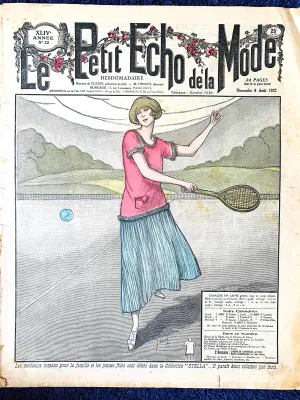 Exceptionally Practical Tennis Playing Outfit ... 1922 French Women's Paper Le Petit Echo de la Mode