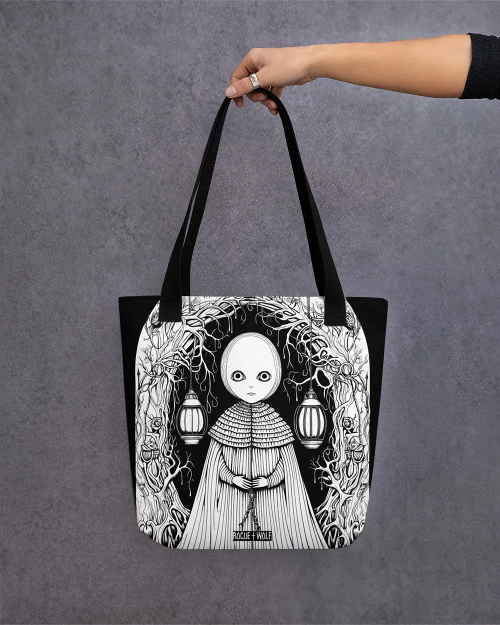 Feeling Lost Vegan Tote Bag - Goth Accessories Witchy Alt Style Large Foldable Tote for All