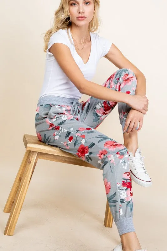 French Terry Floral Joggers*