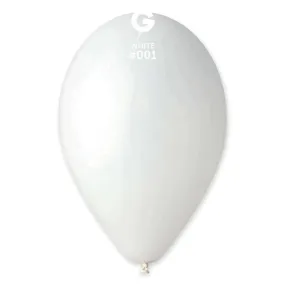 Gemar - 12" White Latex Balloons #001 (50pcs)