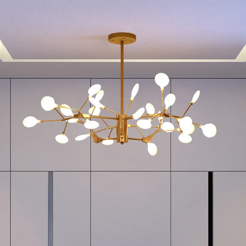 Gold LED Metal Chandelier Pendant for Dining Room - Elegant Tree Branch Design