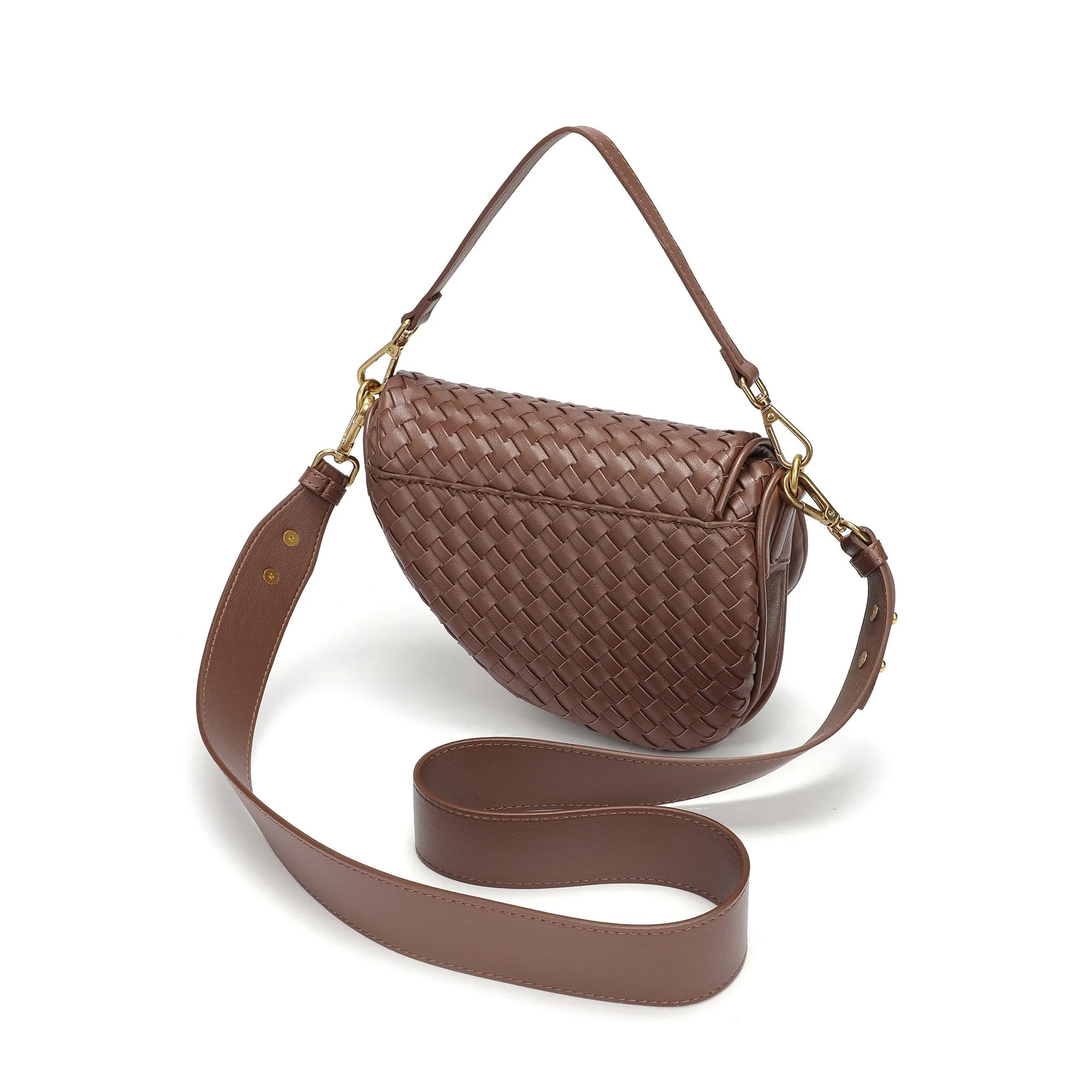 Hand-Woven Leather Saddle Bag