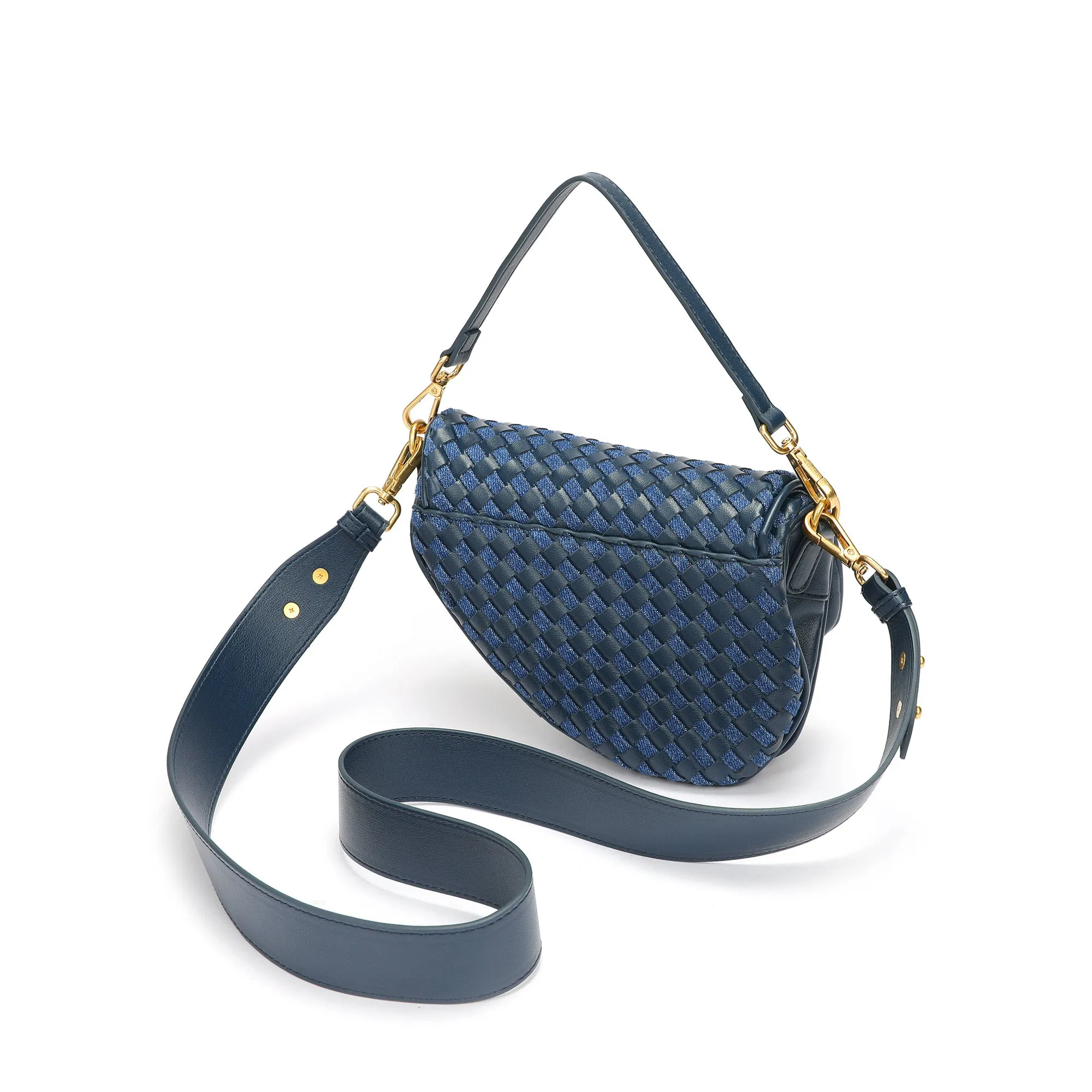 Hand-Woven Leather Saddle Bag