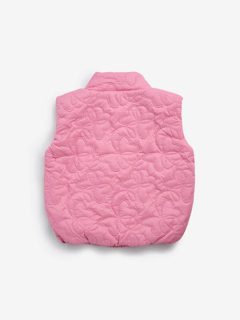 HOP Kids Pink Quilted Puffer Jacket