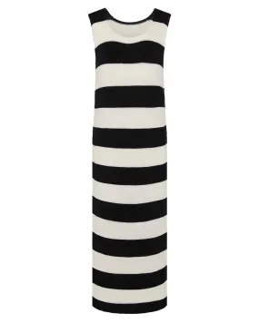 Ingmarson Striped Slit Dress Black & White