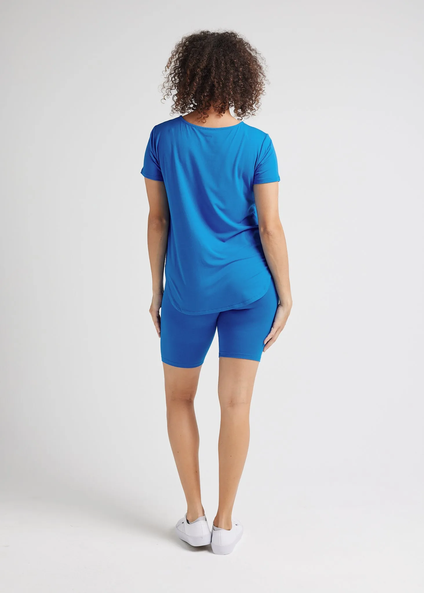 Janis Short Sleeve Bamboo T-Shirt - Cobalt